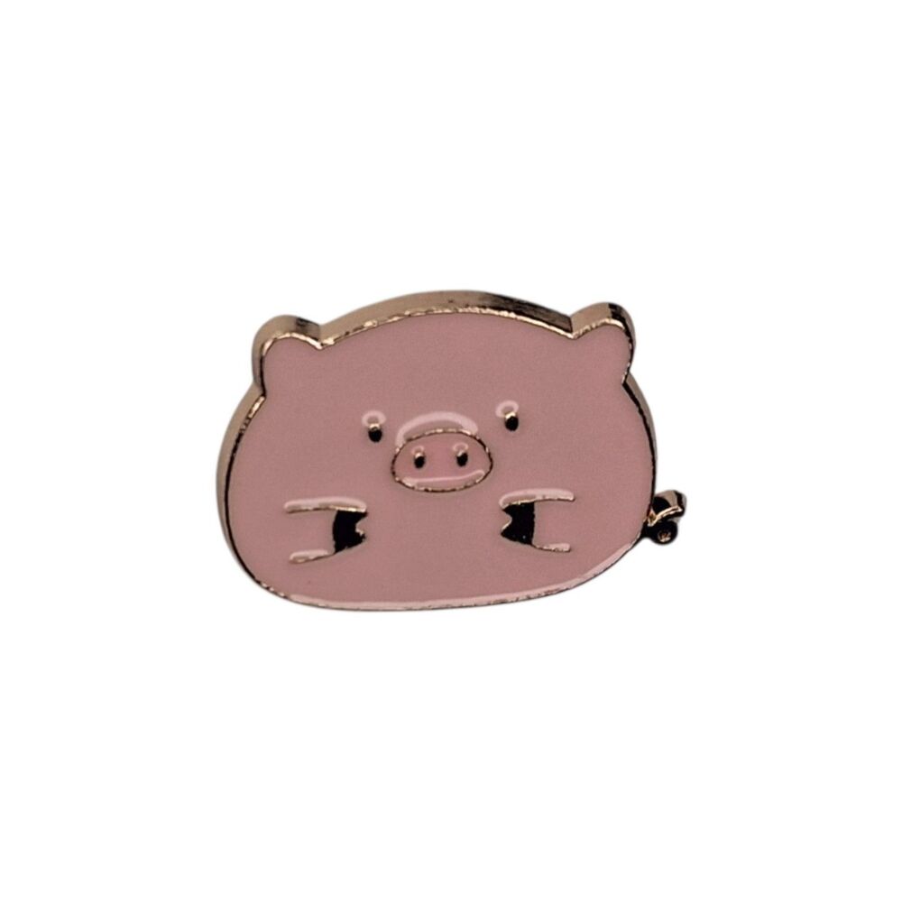 Kawaii Chubby Pink Pig Enamel Pin - Cute Animal Lapel Pin Badge